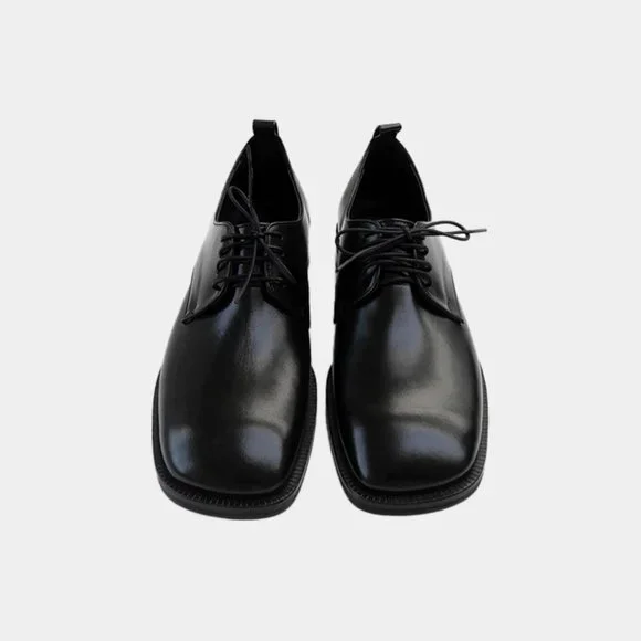 Low Classic Black Leather Oxford Shoes size 39 - Picture 2 of 8